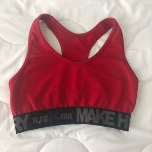 Flag Nor Fail Red Sports Bra